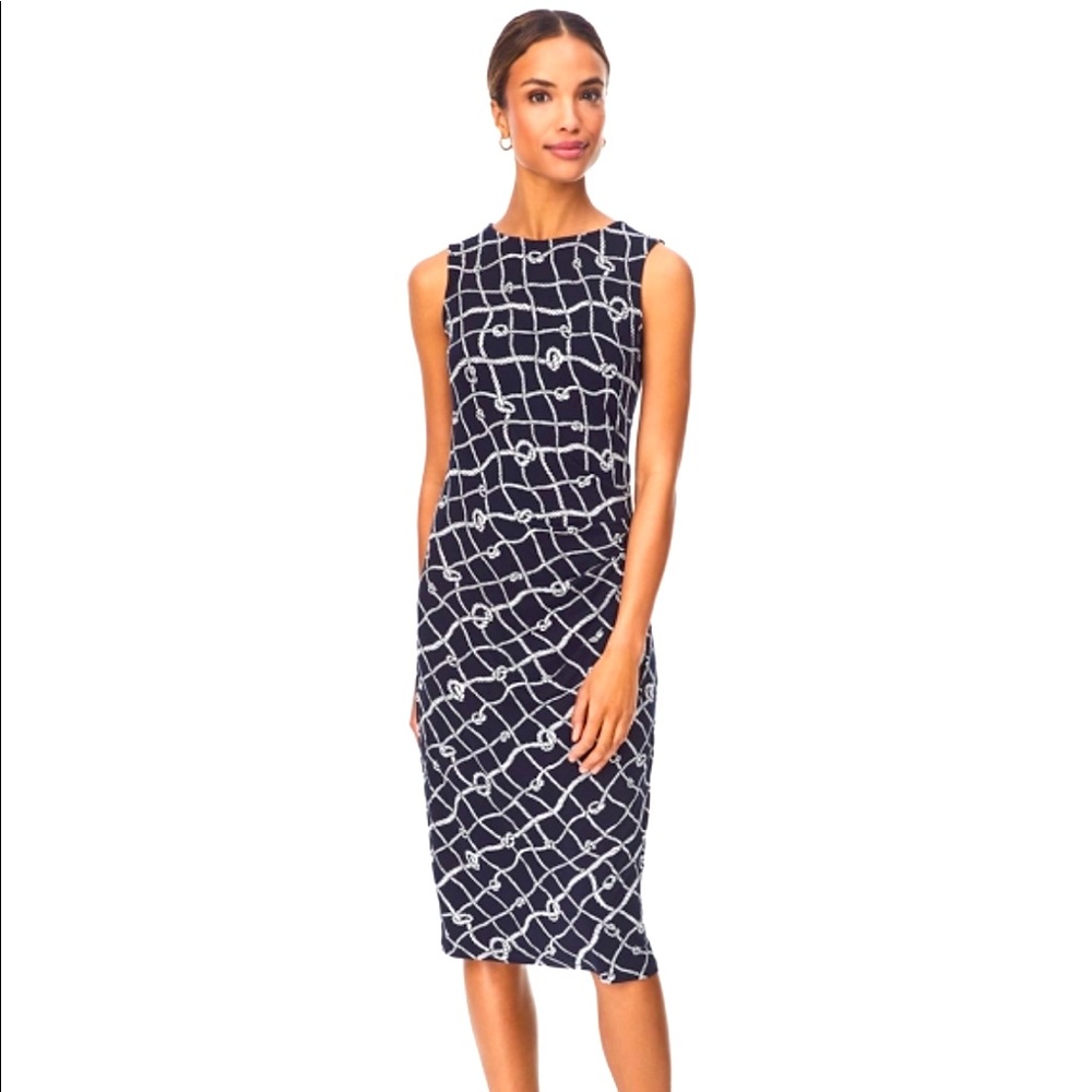 Brooks Brothers Rope-Print Stretch Jersey Dress